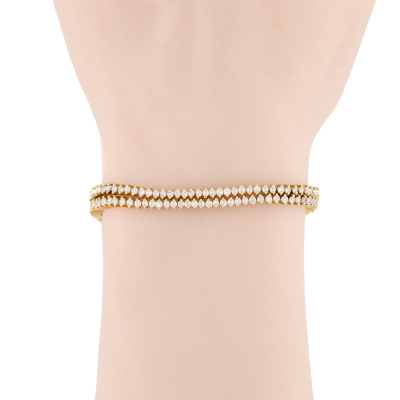 4.01ct Two Row Diamond Bracelet - 5