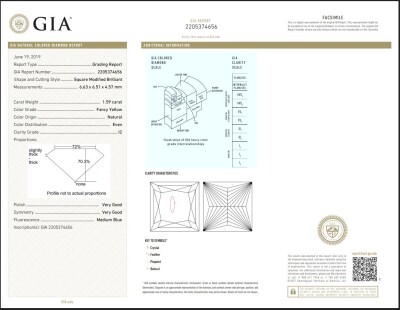 1.59ct Loose Fancy Yellow Diamond GIA - 2