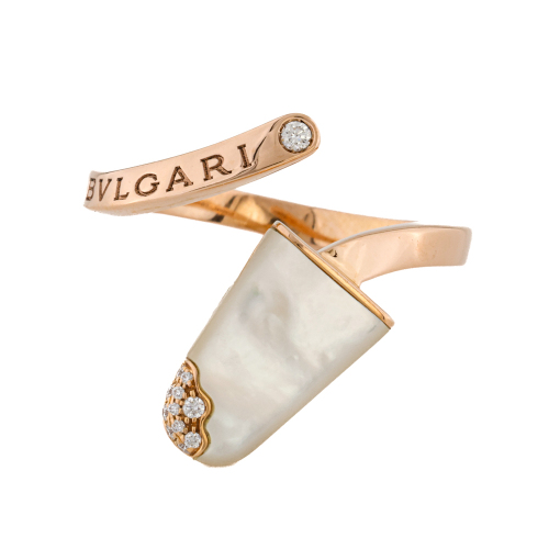 Bvlgari Gelati Pink Mother of Pearl & Diamond Ring
