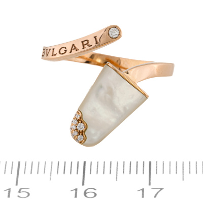 Bvlgari Gelati Pink Mother of Pearl & Diamond Ring - 2