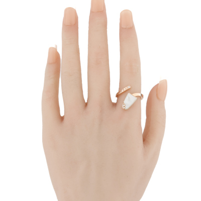 Bvlgari Gelati Pink Mother of Pearl & Diamond Ring - 6