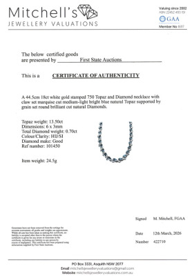 13.50ct Blue Topaz & Diamond Necklace - 4