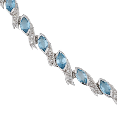 13.50ct Blue Topaz & Diamond Necklace - 6