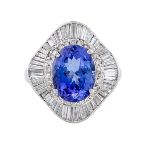 4.80ct Tanzanite & 1.48ct Diamond Ring