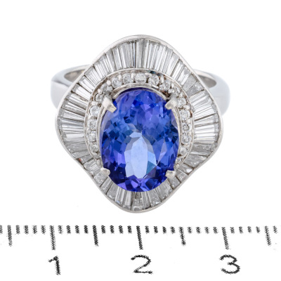 4.80ct Tanzanite & 1.48ct Diamond Ring - 2