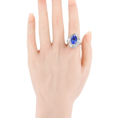 4.80ct Tanzanite & 1.48ct Diamond Ring - 6