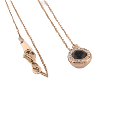 0.76ct Smoky Quartz & Diamond Pendant - 5