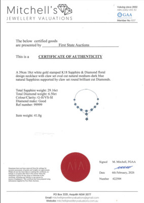 29.16ct Sapphire & 6.50ct Diamond Necklace - 4