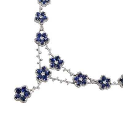 29.16ct Sapphire & 6.50ct Diamond Necklace - 5