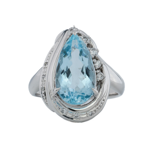 3.69ct Aquamarine & Diamond Ring