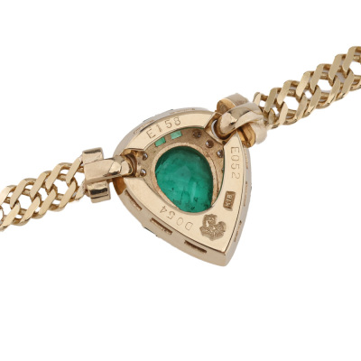 2.10ct Emerald Diamond Necklace, 18ct 20.9G - 6