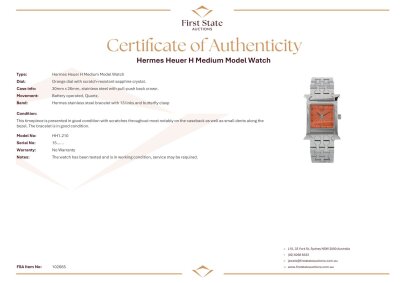 Hermes Heuer H Medium Model Watch - 4