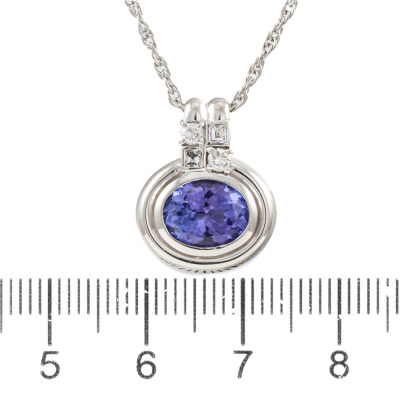 2.11ct Tanzanite and 0.17ct Diamond Pendant - 3