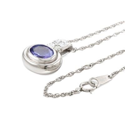 2.11ct Tanzanite and 0.17ct Diamond Pendant - 5