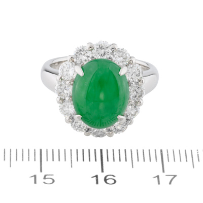 4.04ct Jade & 1.54ct Diamond Ring - 2