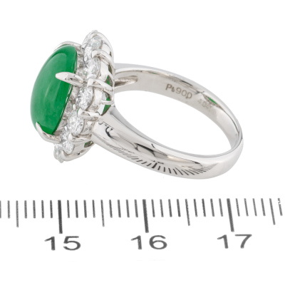 4.04ct Jade & 1.54ct Diamond Ring - 3