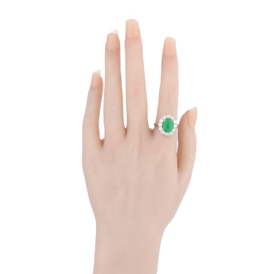 4.04ct Jade & 1.54ct Diamond Ring - 7