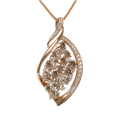 3.07ct White & Champagne Diamond Pendant