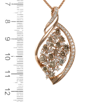 3.07ct White & Champagne Diamond Pendant - 3