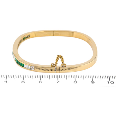 0.75ct Emerald & Diamond Bangle, 18ct 23.9g - 3
