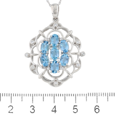 3.10ct Aquamarine & Diamond Pendant - 2