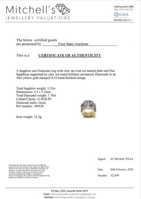 3.35ct Sapphire & 1.70ct Diamond Ring - 4