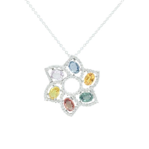 5.93ct Sapphire & 1.15ct Diamond Pendant