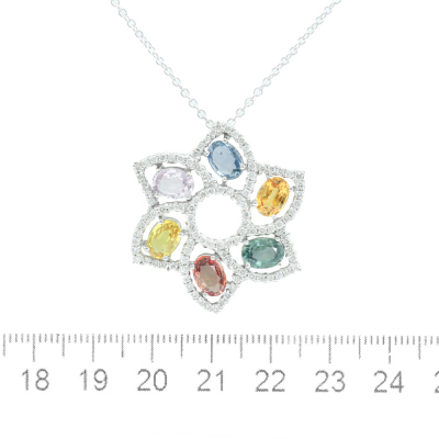 5.93ct Sapphire & 1.15ct Diamond Pendant - 2