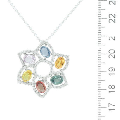 5.93ct Sapphire & 1.15ct Diamond Pendant - 3