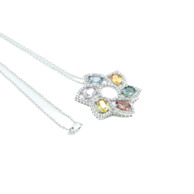 5.93ct Sapphire & 1.15ct Diamond Pendant - 5