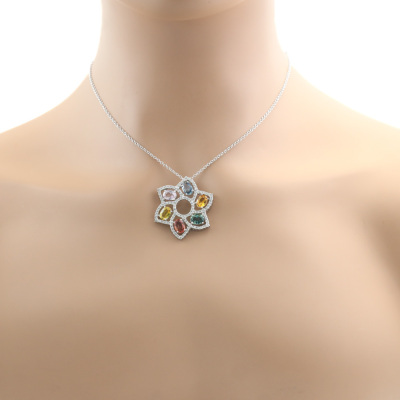 5.93ct Sapphire & 1.15ct Diamond Pendant - 6