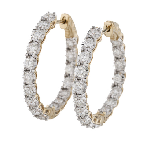 2.01ct Diamond Hoop Earrings