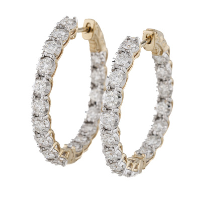 2.01ct Diamond Hoop Earrings