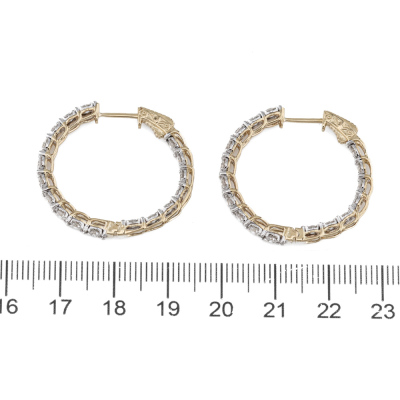 2.01ct Diamond Hoop Earrings - 2