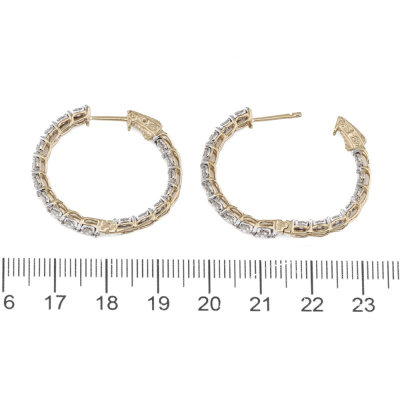2.01ct Diamond Hoop Earrings - 3