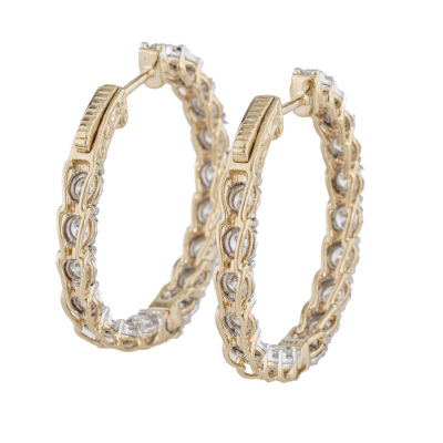 2.01ct Diamond Hoop Earrings - 4