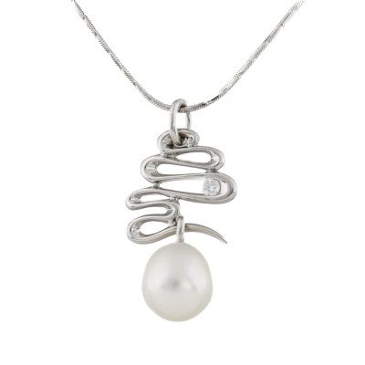 12.4mm South Sea Pearl & Diamond Gold Pendant