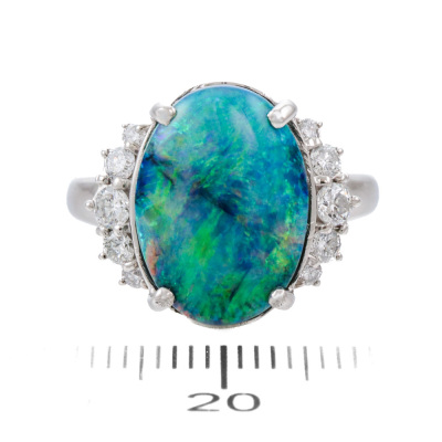 4.71ct Black Opal & Diamond Ring - 2