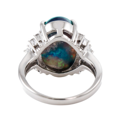 4.71ct Black Opal & Diamond Ring - 5