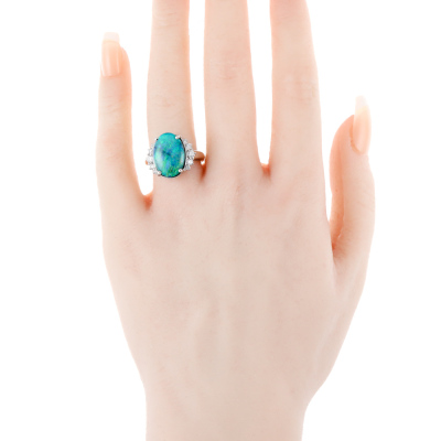 4.71ct Black Opal & Diamond Ring - 7