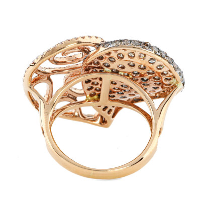 Cognac & White 3.00ct Diamond Ring 18ct Gold - 2