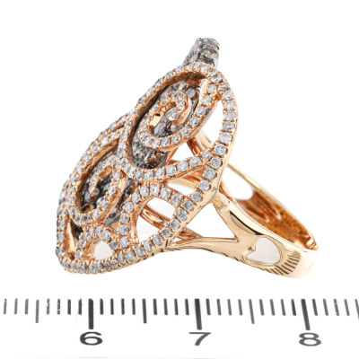 Cognac & White 3.00ct Diamond Ring 18ct Gold - 3