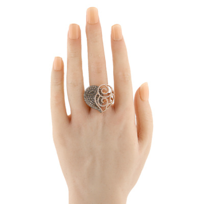 Cognac & White 3.00ct Diamond Ring 18ct Gold - 5