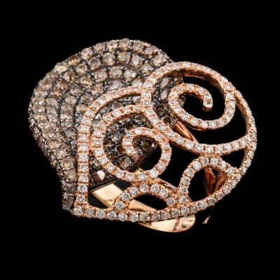 Cognac & White 3.00ct Diamond Ring 18ct Gold - 6