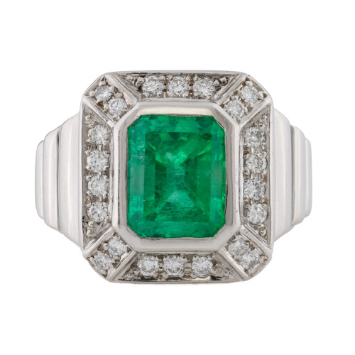 3.78ct Emerald & Diamond Ring