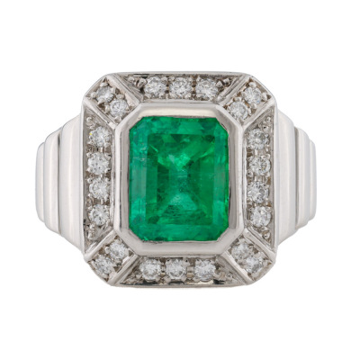 3.78ct Emerald & Diamond Ring