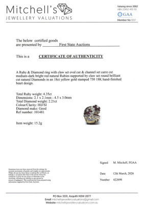 4.35ct Ruby & 2.21ct Diamond Ring - 4