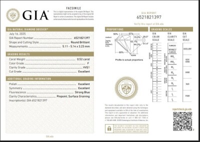 1.03ct Diamond Studs GIA F VVS1 - 3