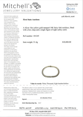 Fancy Link Gold Necklace,18ct Gold 51.4g - 4