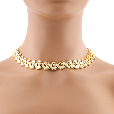 Fancy Link Gold Necklace,18ct Gold 51.4g - 5